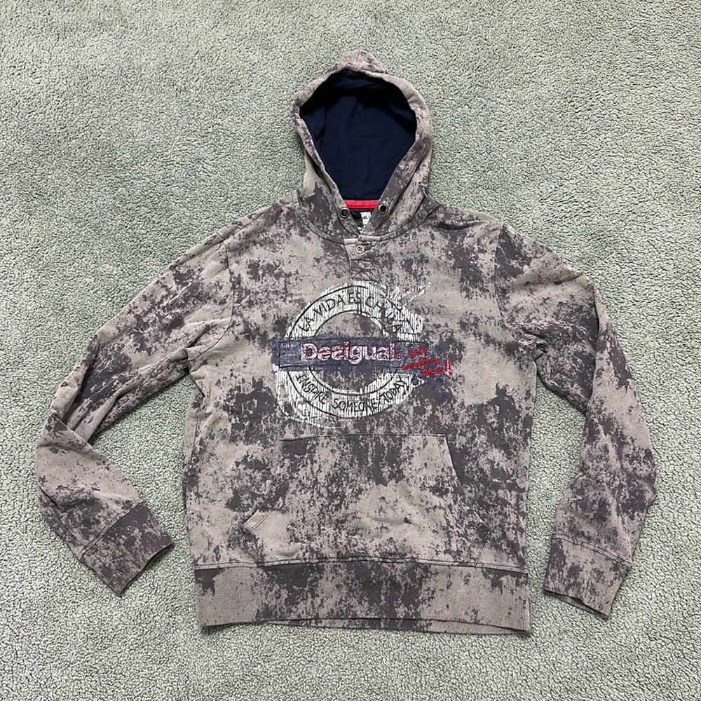 Desigual “Say Something Nice” men’s size Large hoodie grey